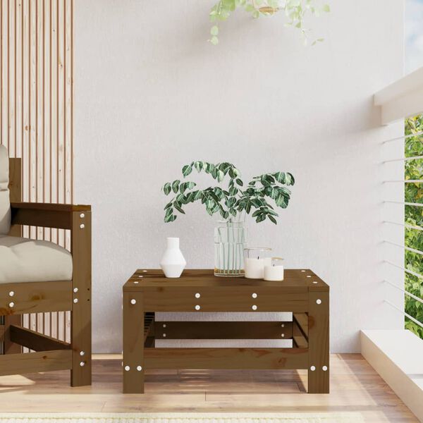 vidaXL Apoio de pés para jardim madeira de pinho maciça castanho-mel