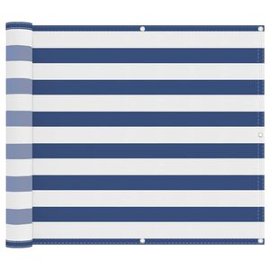 vidaXL Tela de Varanda Azul e Branco 100 x 600 cm Tecido Oxford