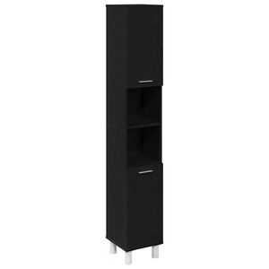 vidaXL Arm&aacute;rio de Banheiro Carvalho Preto 30 x 30 x 179 cm