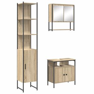vidaXL Conjunto de M&oacute;veis para Banheiro 3 unid. Carvalho Sonoma