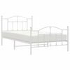 vidaXL Estrutura de cama com cabeceira e p&eacute;s 107x203 cm metal branco
