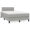vidaXL Cama box spring c/ colch&atilde;o e LED 120x190 cm tecido cinza-claro