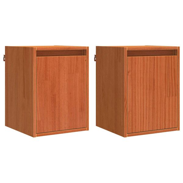 vidaXL Arm&aacute;rio de Parede com porta 2 pcs Marrom Cera 30 x 30 x 40 cm