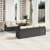 vidaXL Conjunto de Sofá de Jardim 9 pcs Preto Rattan Sintético