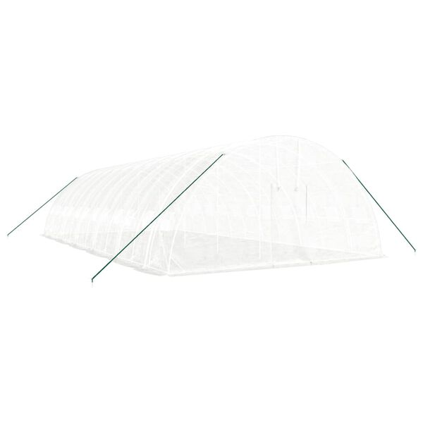 vidaXL Estufa com estrutura de a&ccedil;o 72 m&sup2; 12x6x2,85 m branco