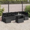 vidaXL Conjunto de Sof&aacute; de Jardim 8 pcs Preto vime PE