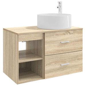 vidaXL Conjunto de M&oacute;veis para Banheiro 2 pcs Carvalho Sonoma