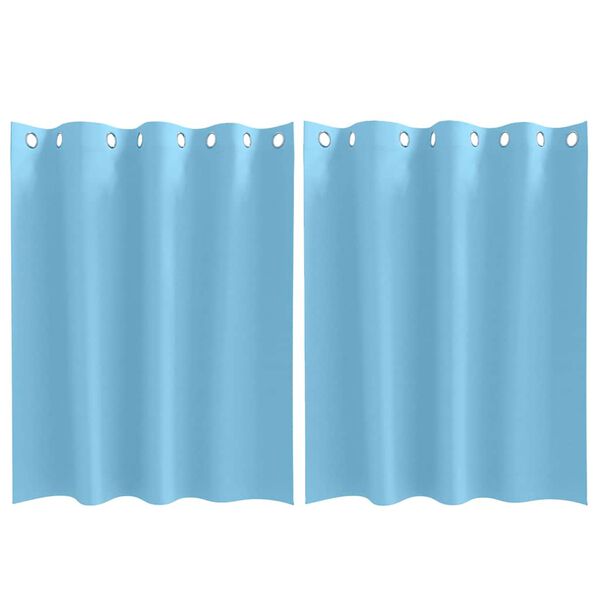 vidaXL Cortinas Blackout com Argolas 2 pcs Azul Claro 140 x 140 cm