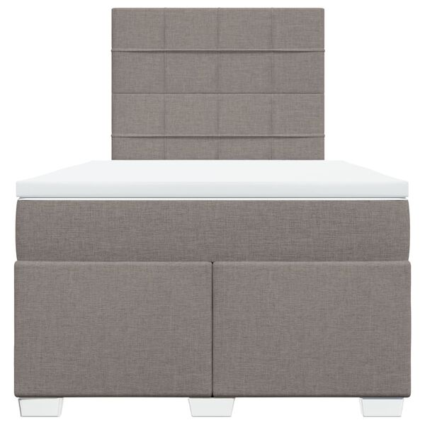 vidaXL Cama boxspring c/ colch&atilde;o 120x190cm tecido castanho-acinzentado