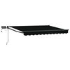 vidaXL Toldo retr&aacute;til manual com LEDs Preto e Anthracite 3 x 2,5 m