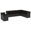 vidaXL 10 pcs conjunto sof&aacute;s de jardim c/ almofad&otilde;es vime PE preto