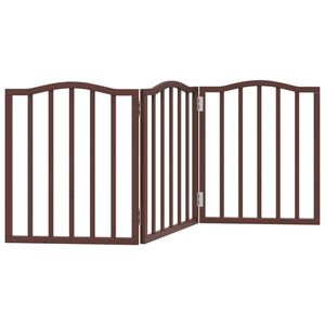 vidaXL Port&atilde;o para c&atilde;es dobr&aacute;vel 3 pain&eacute;is 150 cm &aacute;lamo castanho