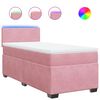 vidaXL Cama com molas/colch&atilde;o 80x200 cm veludo rosa