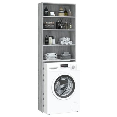 vidaXL Armário para máquina de lavar roupa 64x24x190cm cinzento sonoma