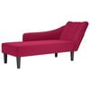 vidaXL Chaise-longue com apoio de bra&ccedil;o direito vinho tinto veludo