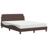 vidaXL Cama com colch&atilde;o Dover 120x200 cm couro artificial castanho