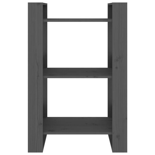 vidaXL Estante/divisória 60x35x91 cm pinho maciço cinzento