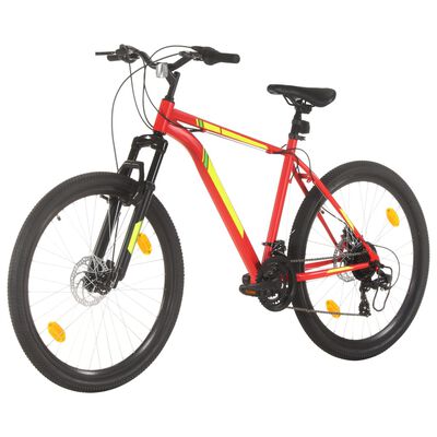 vidaXL Bicicleta de montanha 21 velocidades roda 27,5" 42 cm vermelho