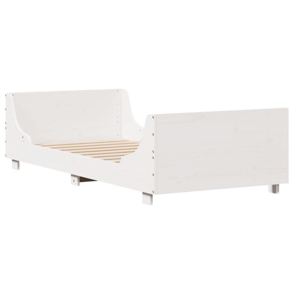 vidaXL Cama sem colchão 75x190 cm madeira de pinho maciça branco