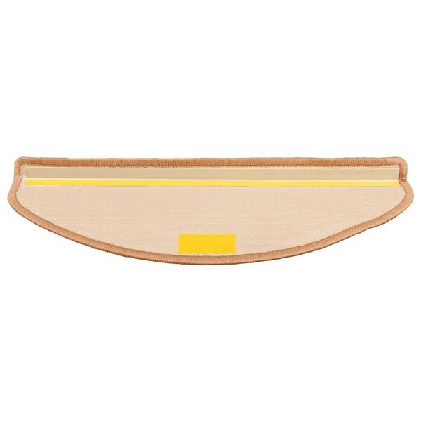 vidaXL Tapetes de escada adesivos 15 pcs 65x21x4 cm bege