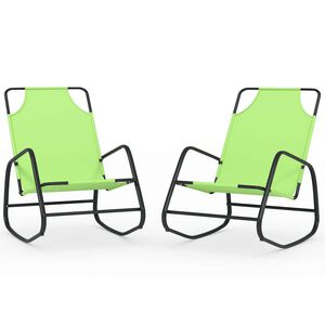 vidaXL Espregui&ccedil;adeiras baloi&ccedil;o 2 pcs a&ccedil;o e textilene verde