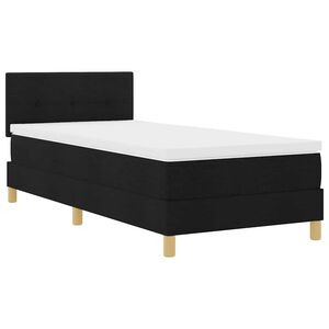 vidaXL Cama Box Spring LED com fitas LED Preto 80 x 200 cm tecido