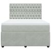 vidaXL Cama com molas/colch&atilde;o 140x190 cm veludo cinzento-claro