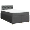 vidaXL Cama boxspring com colch&atilde;o 120x190 cm tecido cinzento-escuro