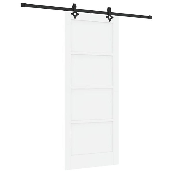 vidaXL Porta Deslizante Branco e Preto 83 x 202 cm