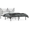 vidaXL Estrutura de cama com cabeceira 135x190 cm metal preto