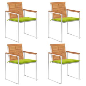 vidaXL Cadeiras de jardim c/ almofad&otilde;es 4 pcs madeira de ac&aacute;cia maci&ccedil;a