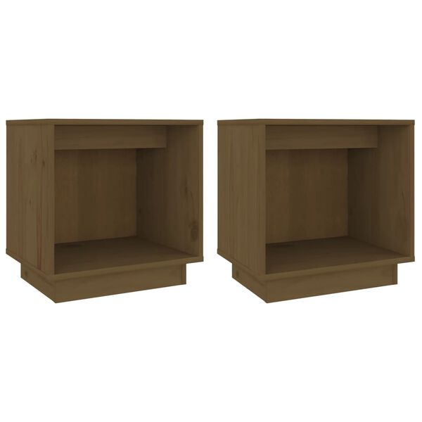vidaXL Mesas de cabeceira 2 pcs 40x30x40 cm pinho maci&ccedil;o castanho mel