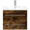 vidaXL Arm&aacute;rio de casa de banho c/ lavat&oacute;rio embutido carvalho fumado