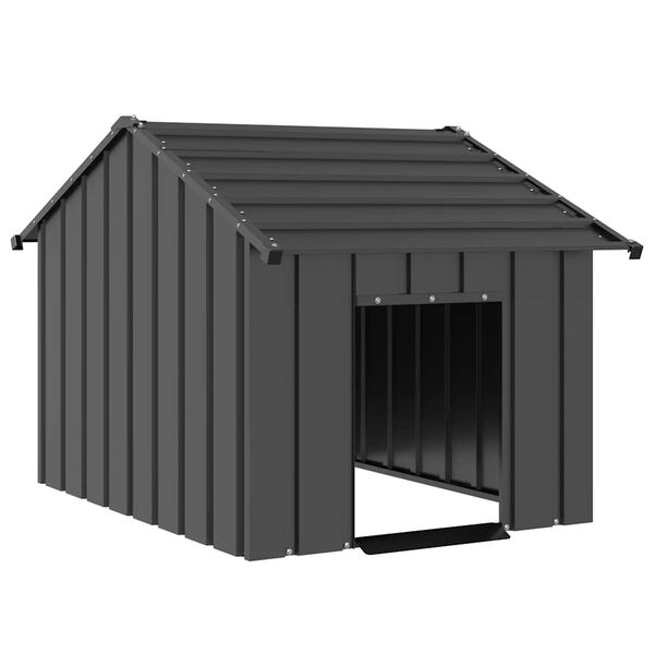 vidaXL Casota para c&atilde;es com telhado 83x130x85 cm a&ccedil;o galvanizado