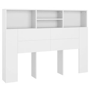 vidaXL Cabeceira de cama branca 140x19x103,5 cm