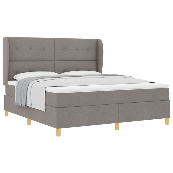 vidaXL Cama Box Springs com Colch&atilde;o Cinza Escuro 90x190 cm tecido