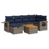 vidaXL 7 pcs conjunto sof&aacute;s p/ jardim c/ almofad&otilde;es vime PE cinzento
