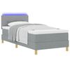 vidaXL Cama Box Spring LED com led Cinzento-claro 90 x 200 cm tecido