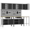 vidaXL Conjunto de Arm&aacute;rios de Trabalho Manual 10 unid. Preto e Cinza