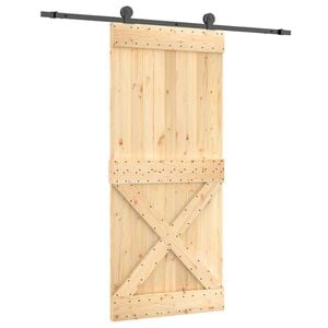vidaXL Porta Deslizante 90 x 210 cm Natural e Preto