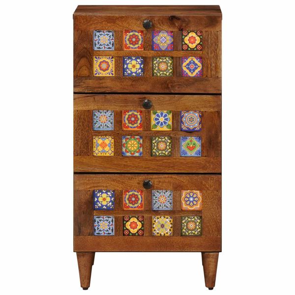 vidaXL Buffet Nogueira 40 x 33 x 75 cm Madeira de manga maci&ccedil;a