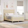 vidaXL Cama Box com colch&atilde;o com cabeceira Creme 140 x 190 cm tecido