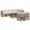 vidaXL Conjunto de Sof&aacute; de Jardim 8 unid. Bege vime PE