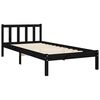 vidaXL Estrutura de cama com cabeceira 90x190 cm madeira maciça preto