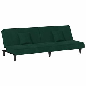 vidaXL Sof&aacute;-cama veludo verde-escuro
