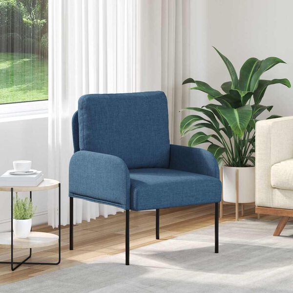 vidaXL Sof&aacute;s com almofada 55cm Azul Contraplacado