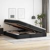 vidaXL Cama com arruma&ccedil;&atilde;o e colch&atilde;o Preto 200 x 200 cm Couro Sint&eacute;tico