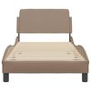 vidaXL Estrutura de cama Dover 90x200 cm couro artificial cappuccino