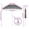 vidaXL Parasol de Praia Natural 255 x 255 x 255 cm Poli&eacute;ster e A&ccedil;o