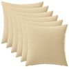 vidaXL Capa almofada 6 pcs HEERLEN Bege 30 x 30 cm Poli&eacute;ster